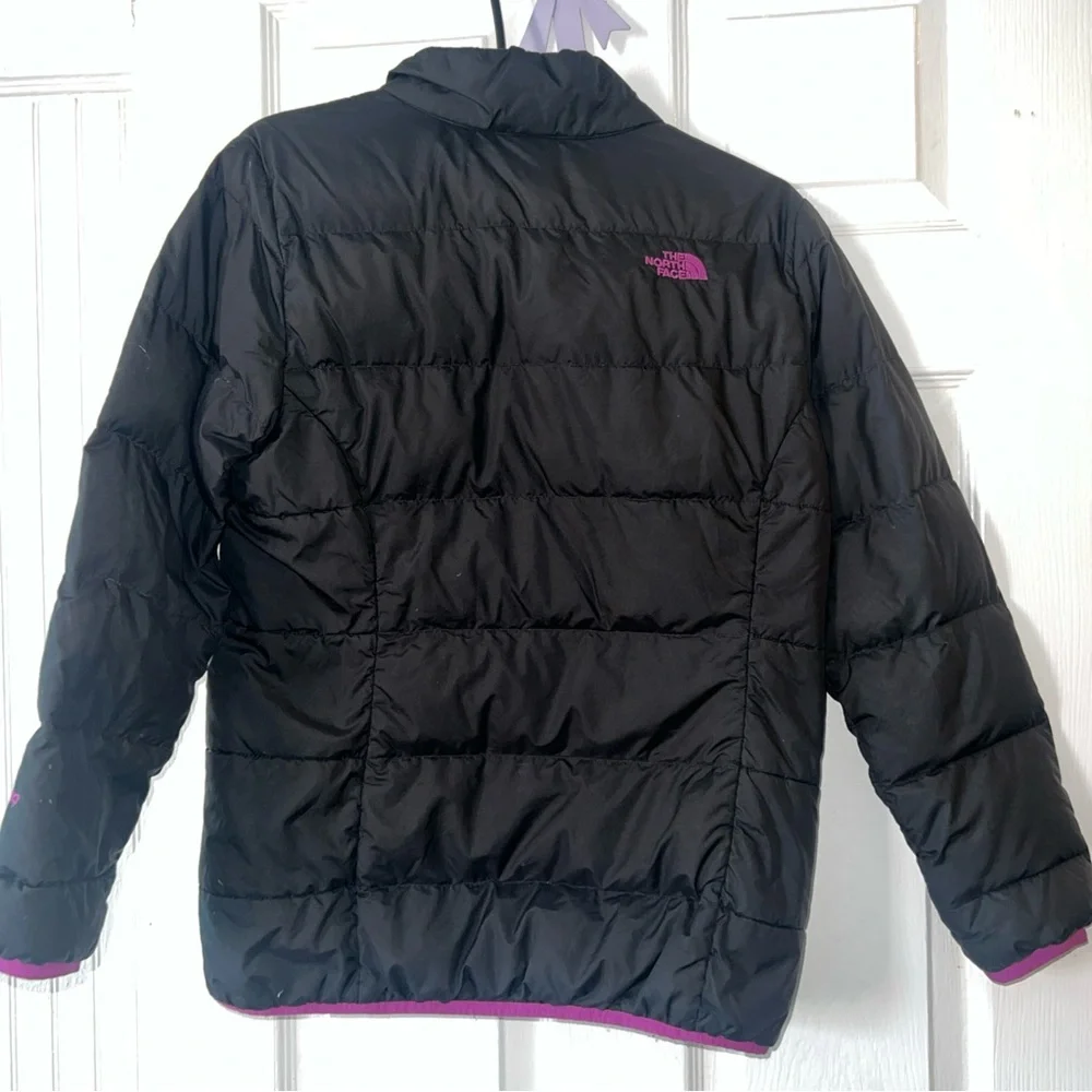The North Face Primaloft Stow Puffer Jacket Girl  XL TG Full Zip Black & Purpple - Picture 2 of 11
